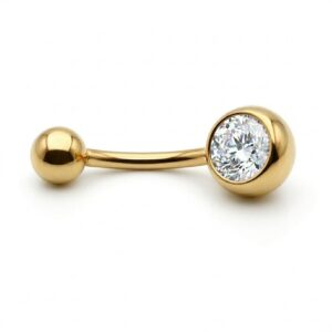 joyeria para ombligo moon dorado con strass
