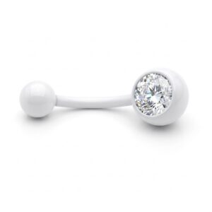moon blanco con strass para ombligo