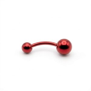 piercing moon básico rojo liso de acero quirúrgico para ombligo