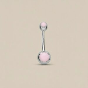 Moon plateado con doble strass rosa opalina