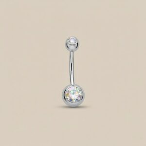 Moon plateado con doble strass tornasol