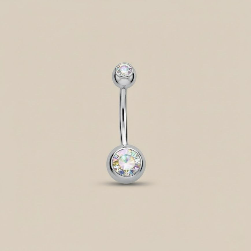 Moon plateado con doble strass tornasol