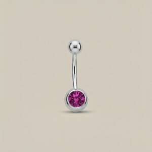 Moon plateado con strass fucsia