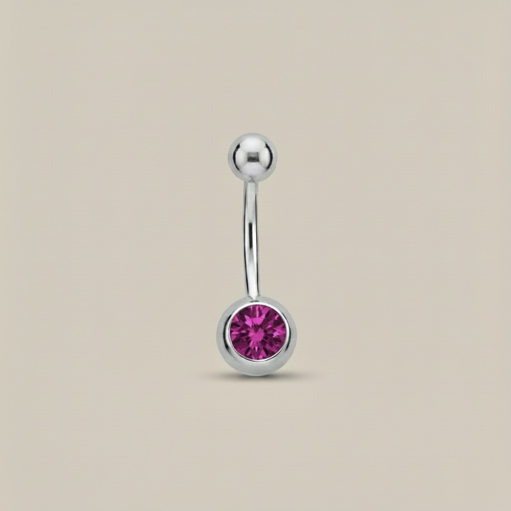 Moon plateado con strass fucsia
