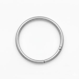 argolla sinfín clicker plateada de acero quirúrgico
