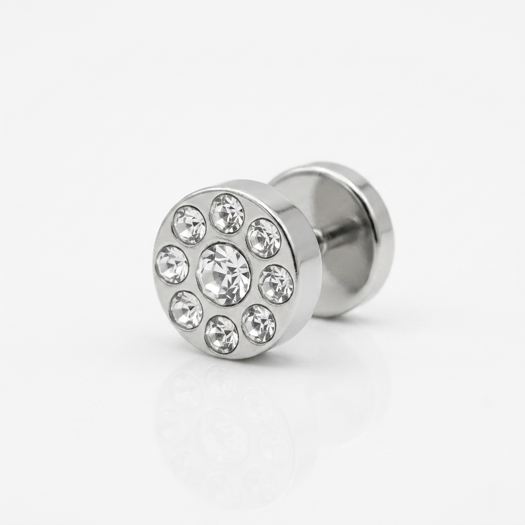 Falso expansor plateado con strass - Image 4