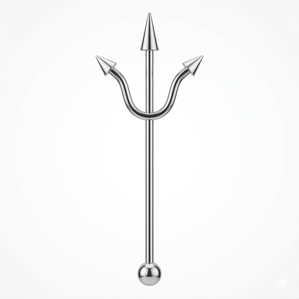 Barra industrial tridente plateado