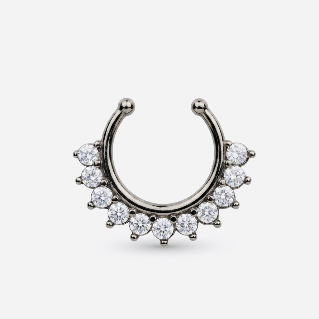 Falso septum con strass y filigranas