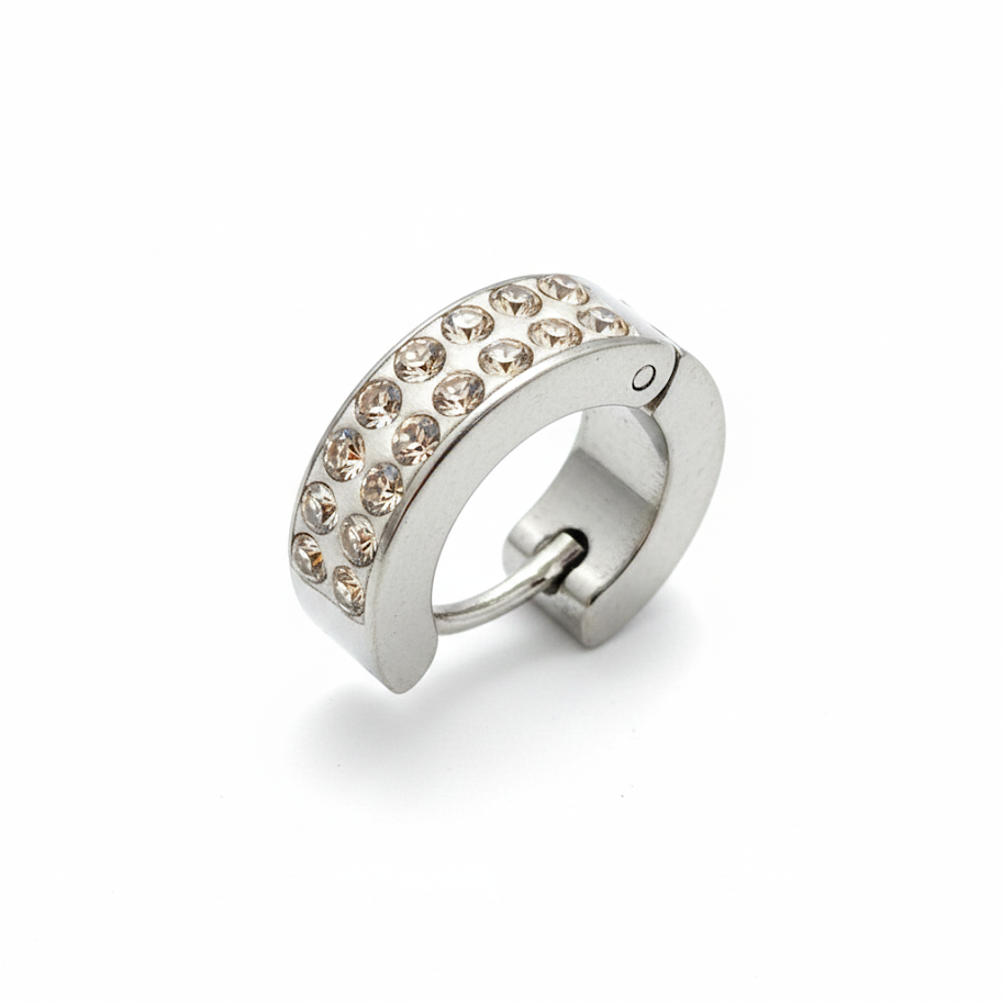Cubano plateado full strass