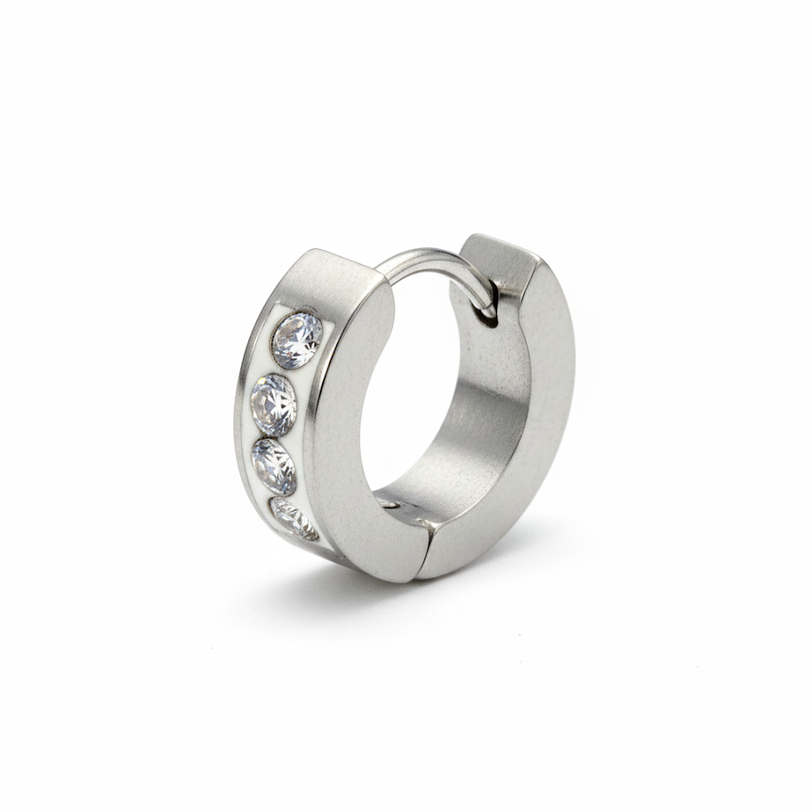 Cubano plateado línea strass