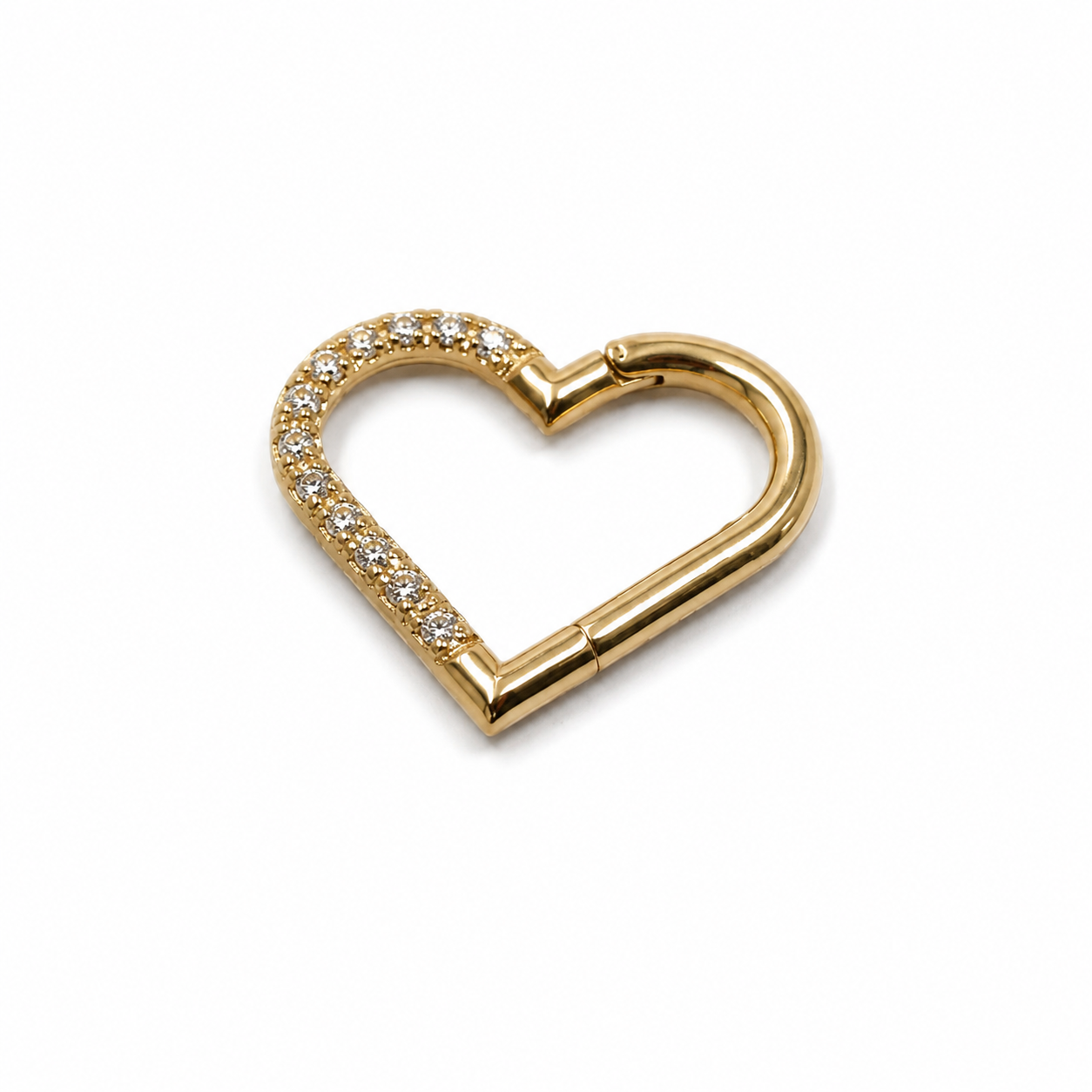 Clicker dorado corazón strass