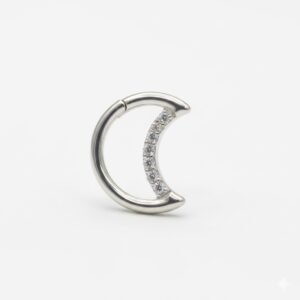 Clicker plateado luna strass