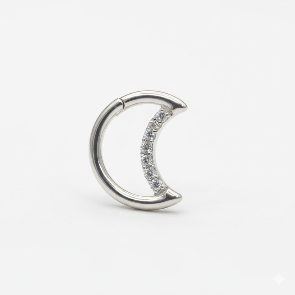 Clicker plateado luna strass
