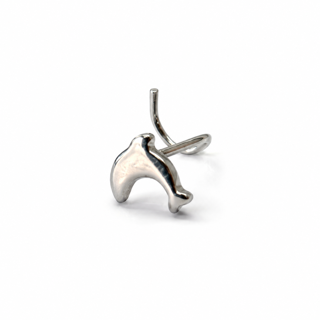 Nostril plateado forma DELFÍN