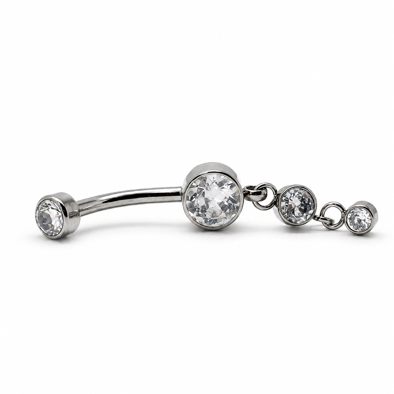Moon plateado con strass colgante