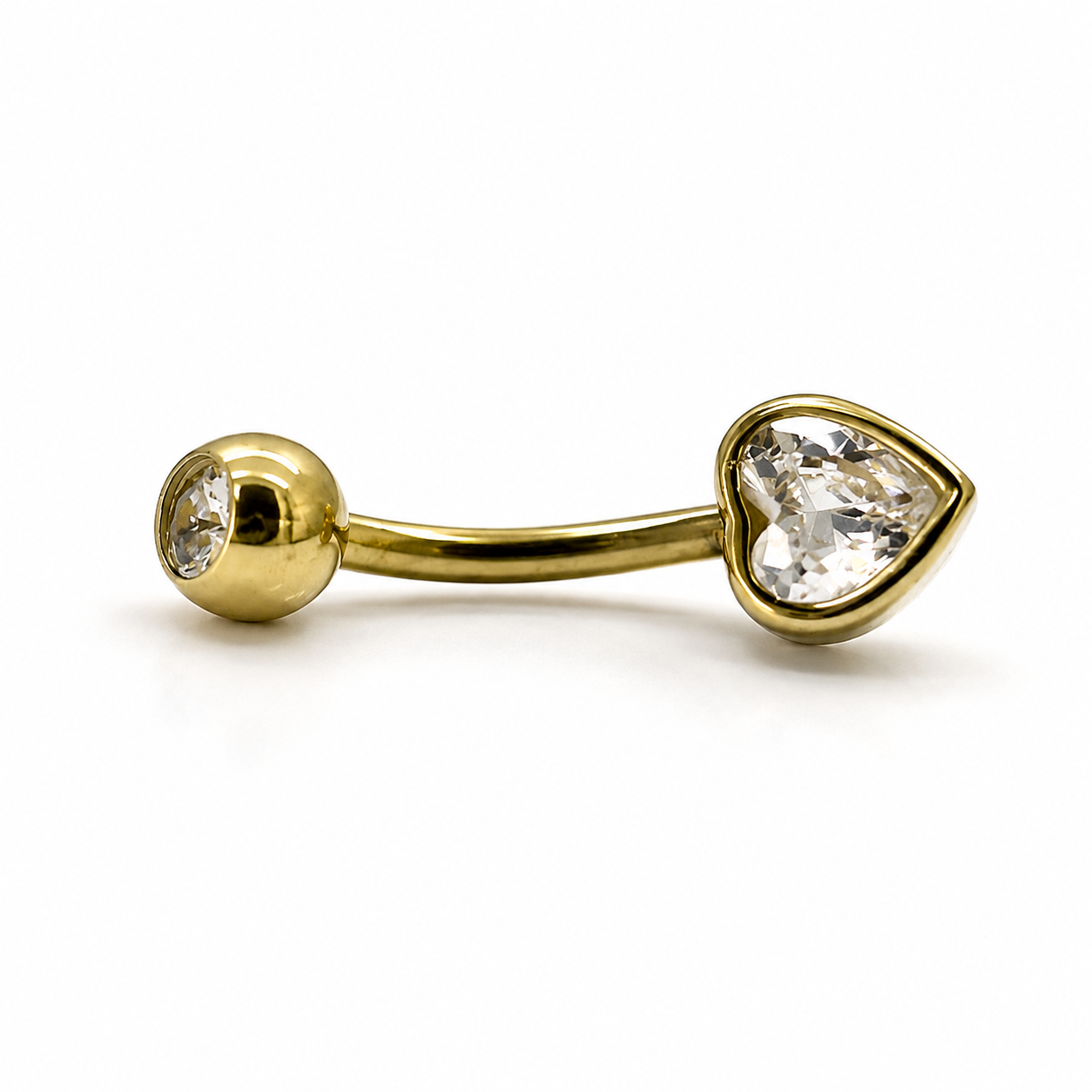 Moon dorado con strass corazón