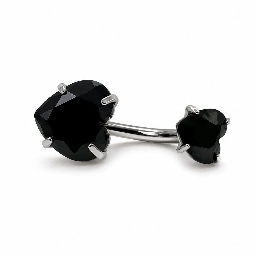 Moon corazón negro engarzado