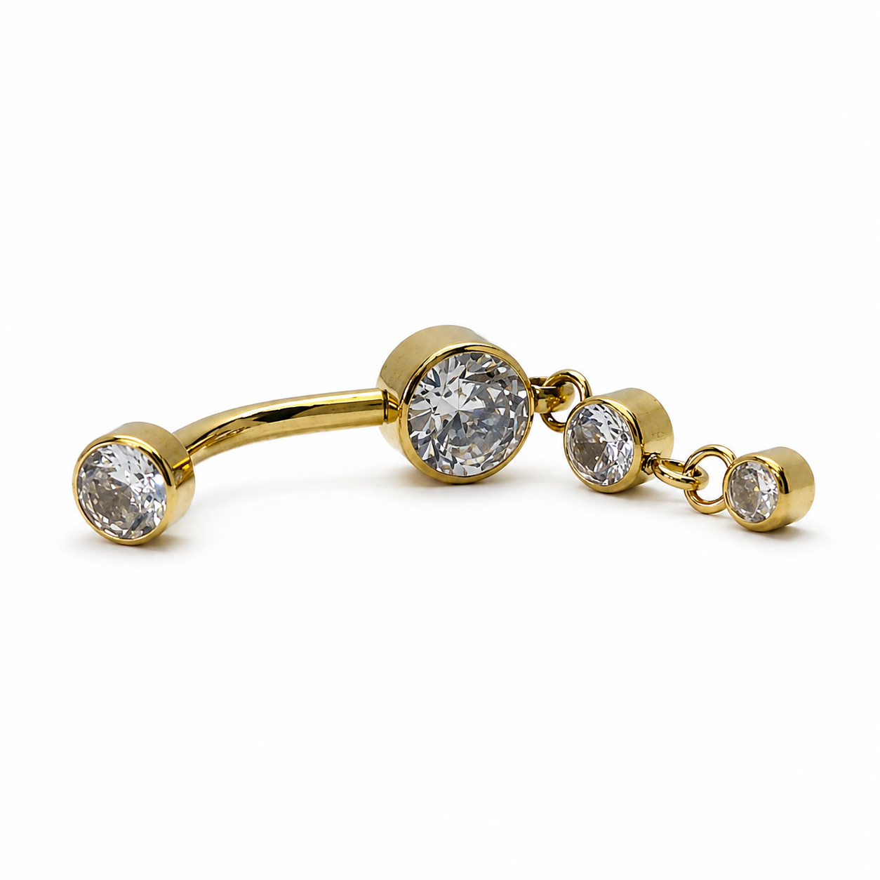 Moon dorado con strass colgante