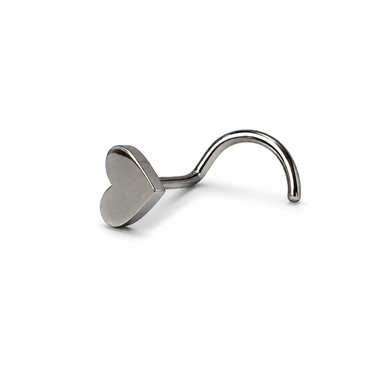 Nostril plateado forma CORAZÓN