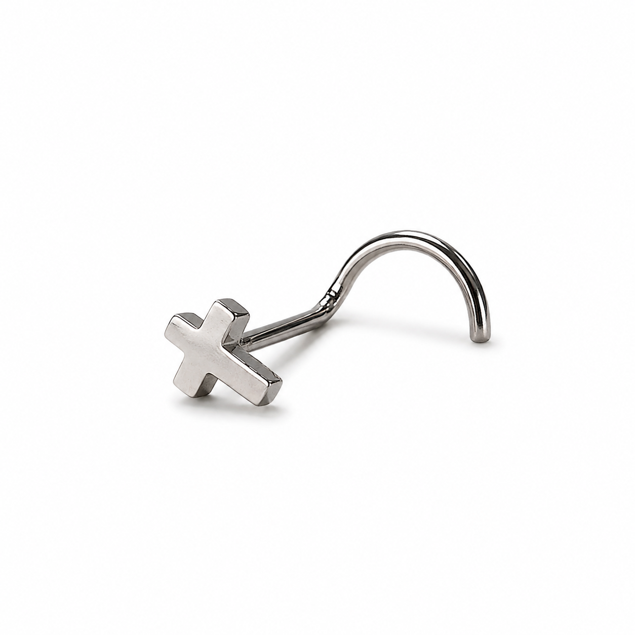Nostril plateado forma CRUZ