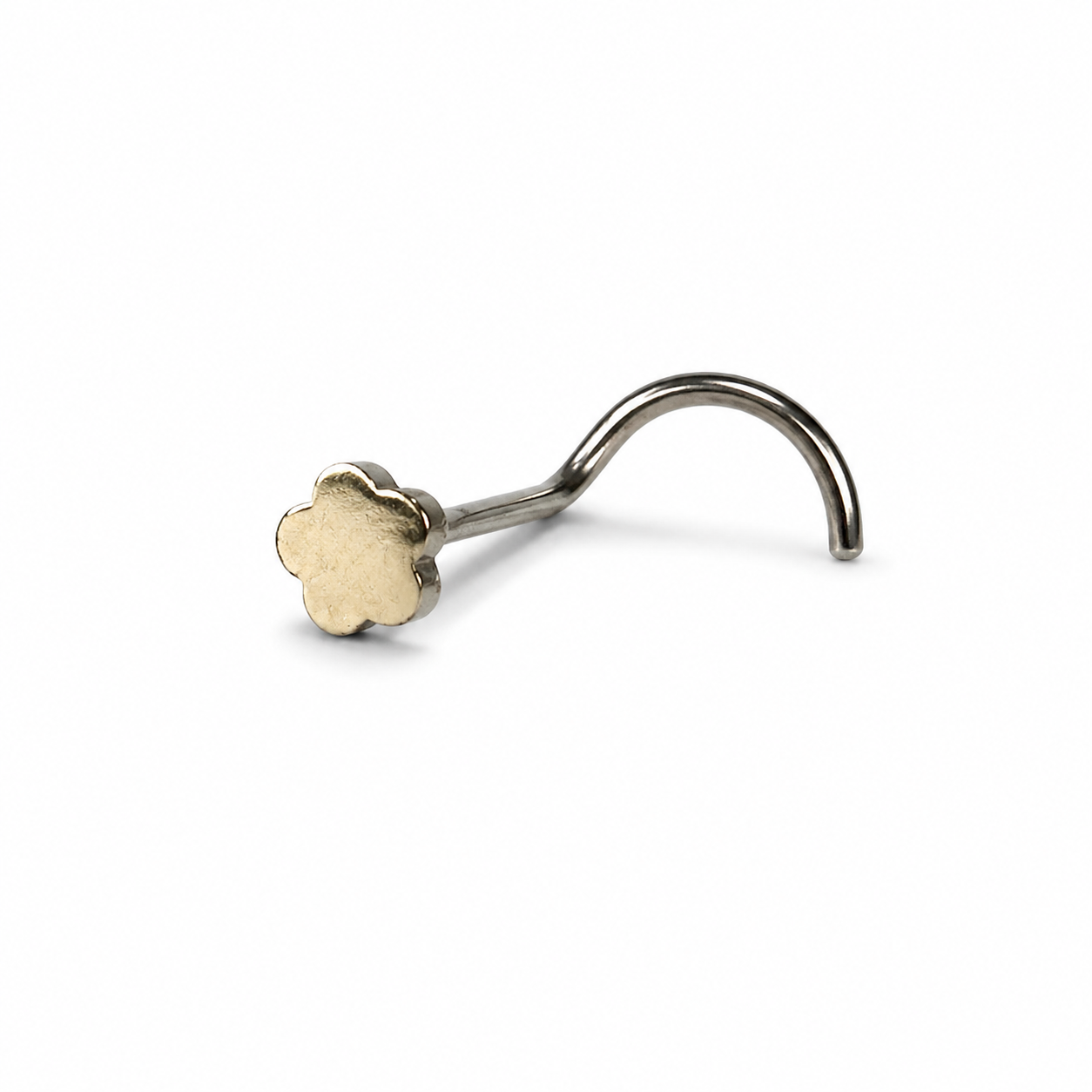 Nostril plateado forma FLOR