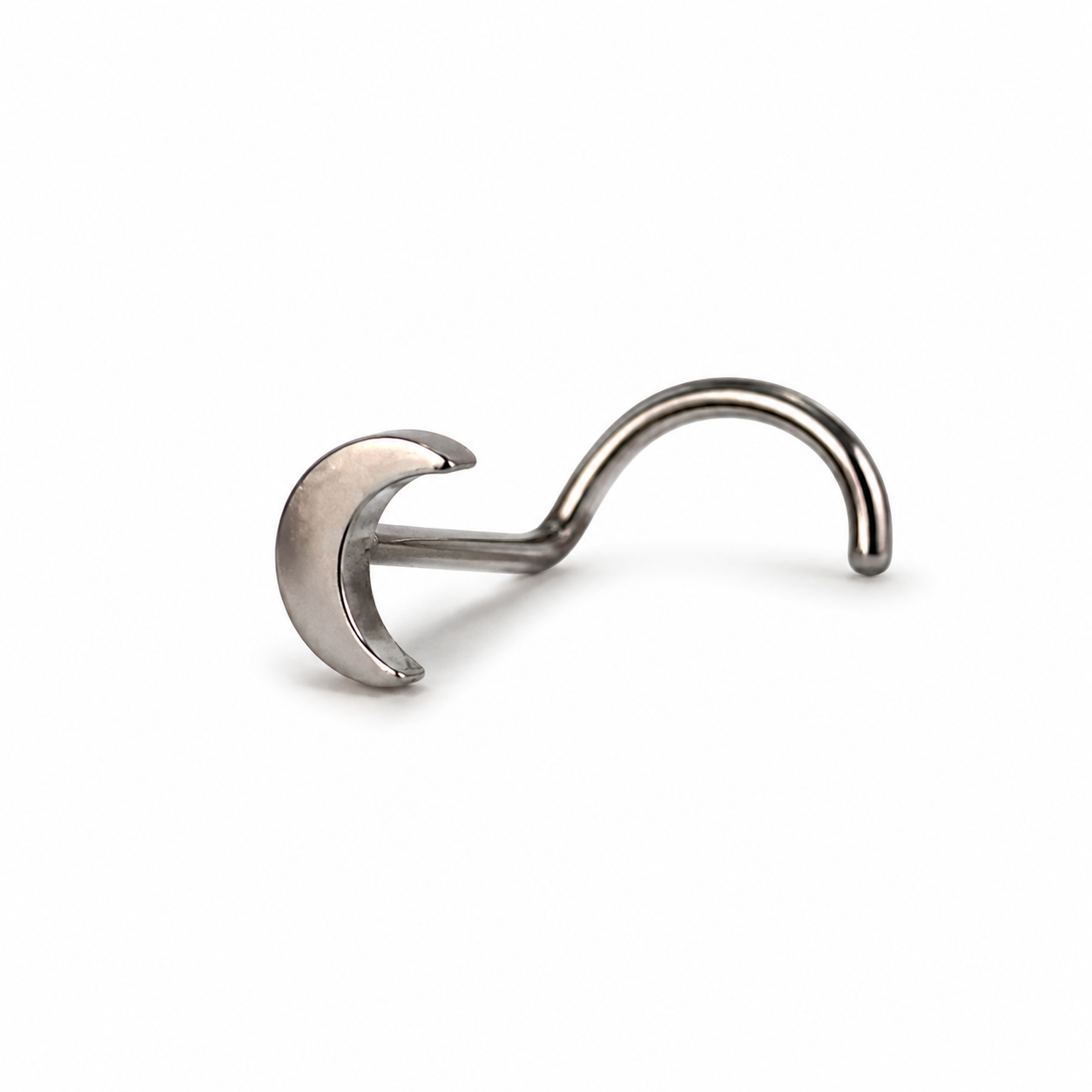 Nostril plateado forma LUNA