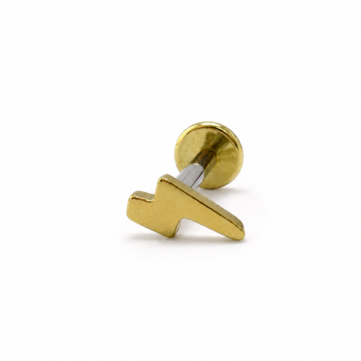 Labret "rayo" de titanio dorado