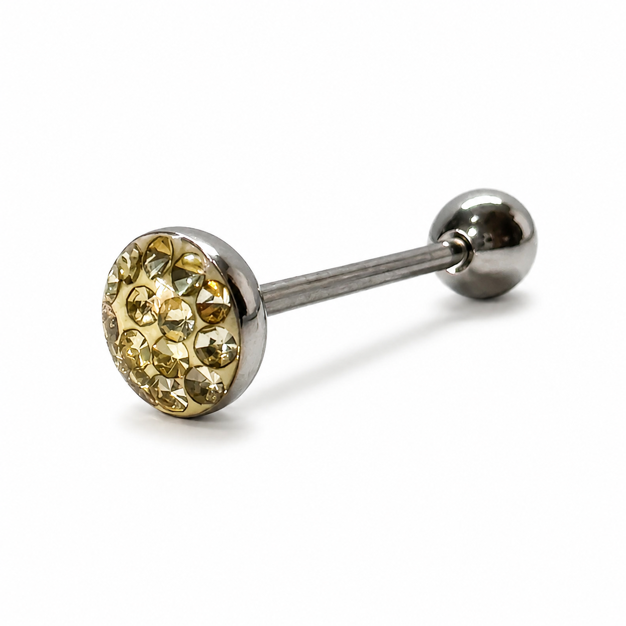 Barra para lengua multi-strass beige