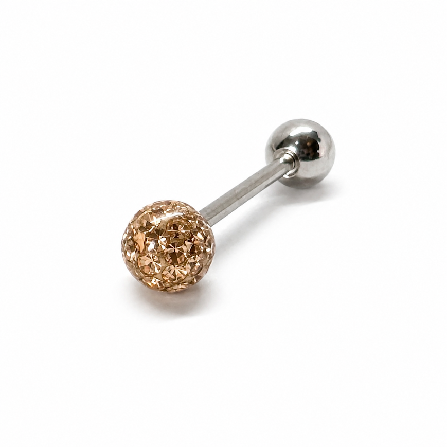 Barra para lengua multistrass rose