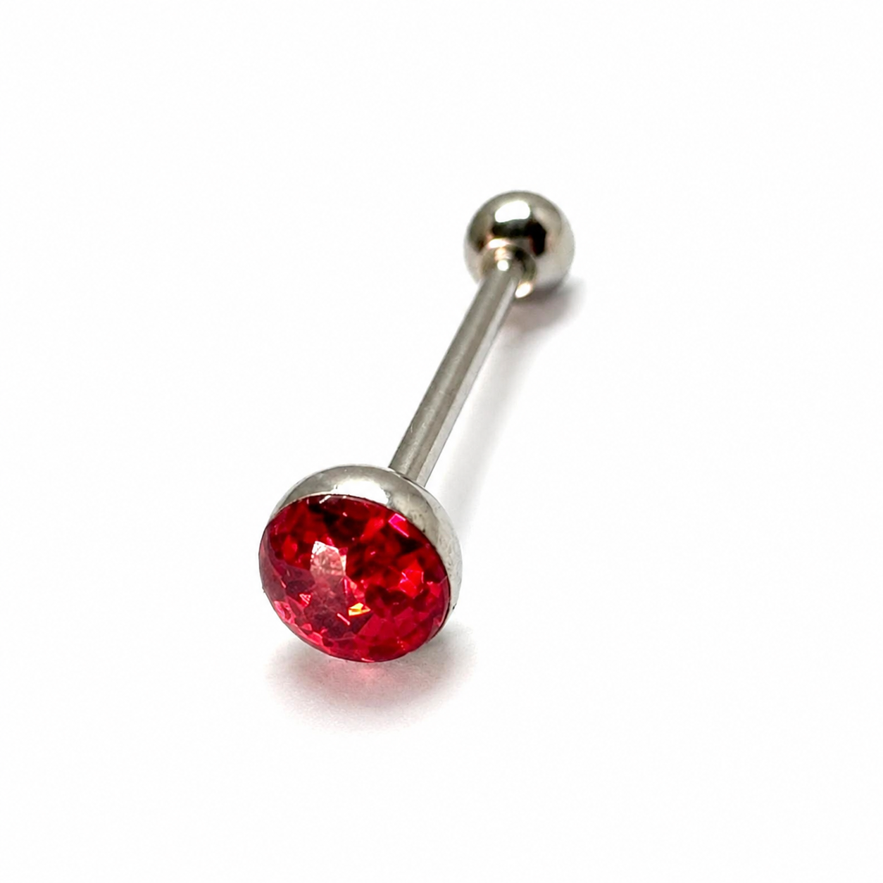 Barra para lengua multi-strass rojo