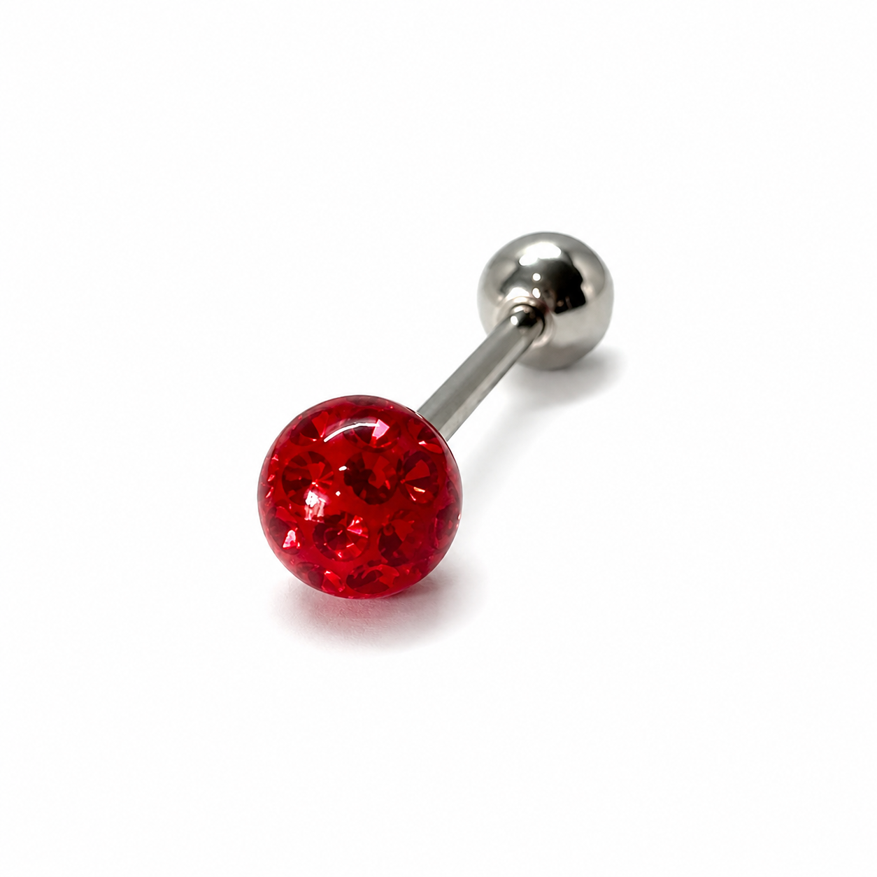 Barra para lengua multistrass rojo