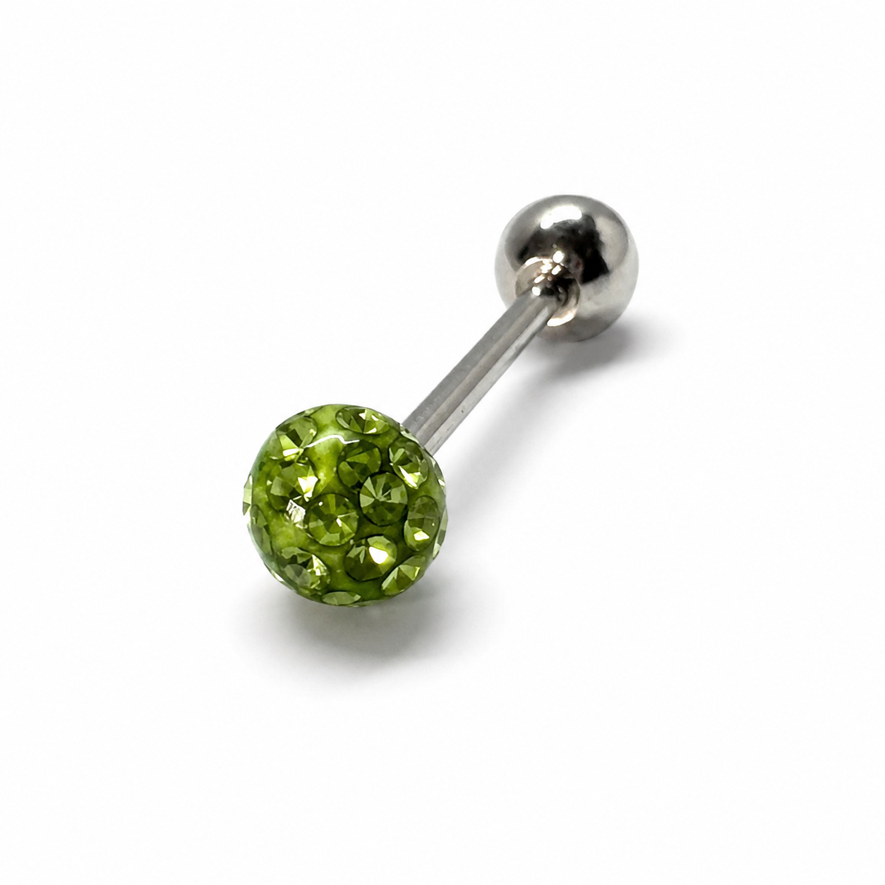 Barra para lengua multistrass verde